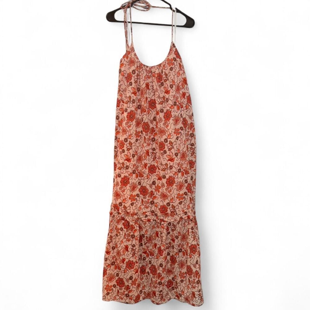 Bird & Knoll Isobel Maxi Dress XL Island Bloom Floral Halter Open Back Cotton - Picture 5 of 8
